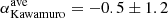 $ \alpha_{\mathrm{Kawamuro}}^{\mathrm{ave}} = -0.5\pm1.2 $