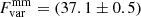 $ F_{\mathrm{var}}^{\mathrm{mm}} = (37.1 \pm 0.5) $