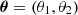 $ {\boldsymbol\theta} = (\theta_1, \theta_2) $