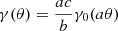 $ \gamma(\theta) = \frac{ac}{b}\gamma_0(a\theta) $