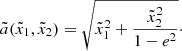 $$ \begin{aligned} \tilde{a}(\tilde{x}_1,\tilde{x}_2) = \sqrt{\tilde{x}_1^2+\frac{\tilde{x}_2^2}{1-e^2}}\cdot \end{aligned} $$