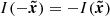 $ I(-\boldsymbol{\tilde{x}}) = -I(\boldsymbol{\tilde{x}}) $