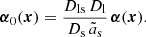 $$ \begin{aligned} \boldsymbol{\alpha }_0(\boldsymbol{x}) = \frac{D_{\mathrm{ls}}\,D_{\mathrm{l}}}{D_{\mathrm{s}}\,\tilde{a}_{\rm s}}\, \boldsymbol{\alpha }(\boldsymbol{x}). \end{aligned} $$