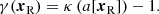 $$ \begin{aligned} \gamma (\boldsymbol{x}_{\mathrm{R}}) = \kappa \left(a[\boldsymbol{x}_{\mathrm{R}}]\right)-1. \end{aligned} $$