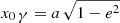 $ x_{0\,\displaystyle{\gamma}}=a\,\sqrt{1-e^2} $