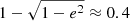 $ 1-\sqrt{1-e^2}\approx0.4 $