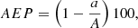 $$ \begin{aligned} AEP=\left(1-\frac{a}{A}\right)100, \end{aligned} $$
