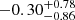 $ -0.30_{-0.86}^{+0.78} $
