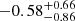$ -0.58_{-0.86}^{+0.66} $