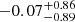 $ -0.07_{-0.89}^{+0.86} $