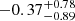 $ -0.37_{-0.89}^{+0.78} $