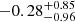 $ -0.28_{-0.96}^{+0.85} $