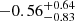 $ -0.56_{-0.83}^{+0.64} $