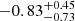 $ -0.83_{-0.73}^{+0.45} $
