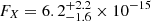 $ F_X=6.2^{+2.2}_{-1.6}\times 10^{-15} $
