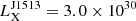 $ L_{\mathrm{X}}^{\mathrm{J1513}}=3.0\times 10^{30} $