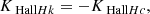 $$ \begin{aligned} K_{\text{ Hall}Hk}&=-K_{\text{ Hall}Hc} ,\end{aligned} $$