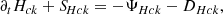 $$ \begin{aligned} \partial _t H_{ck}+{S\!}_{Hck}=-\Psi _{Hck}-D_{Hck}, \end{aligned} $$