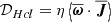$$ \begin{aligned} \mathcal{D} _{Hcl}&=\eta \left\langle \overline{\boldsymbol{\omega }}\cdot \overline{\boldsymbol{J}}\right\rangle \end{aligned} $$