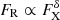 $ F_{\mathrm{R}} \propto F_{\mathrm{X}}^{\delta} $