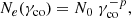 $$ \begin{aligned} N_e(\gamma _{\rm co}) = N_0 \; \gamma _{\rm co}^{-p}, \end{aligned} $$