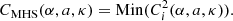 $$ \begin{aligned} C_{\rm MHS}(\alpha ,a,\kappa ) = \mathrm{Min} (C_i^2 (\alpha ,a,\kappa )). \end{aligned} $$