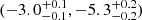 $ (-3.0^{+0.1}_{-0.1}, -5.3^{+0.2}_{-0.2}) $