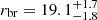 $ r_{\mathrm{br}} = 19.1^{+1.7}_{-1.8} $
