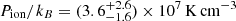 $ P_{\text{ion}}/k_B = (3.6^{+2.6}_{-1.6}) \times 10^7\, \rm{K\,cm}^{-3} $