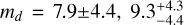 $9.3_{ - 4.4}^{ + 4.3}$