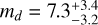 ${m_d} = 7.3_{ - 3.2}^{ + 3.4}$