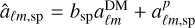 ${{\hat a}_{\ell m,{\rm{sp}}}} = {b_{{\rm{sp}}}}a_{\ell m}^{{\rm{DM}}} + a_{\ell m,{\rm{sp}}}^p$