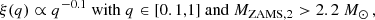 $$ \begin{aligned} \xi (q) \propto q^{-0.1}~\mathrm{with} ~q\in [0.1,1]~\mathrm{and} ~M_{\mathrm{ZAMS} ,2}>2.2~M_\odot \,, \end{aligned} $$