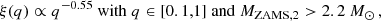 $$ \begin{aligned} \xi (q) \propto q^{-0.55}~\mathrm{with} ~q\in [0.1,1]~\mathrm{and} ~M_{\mathrm{ZAMS} ,2}>2.2~M_\odot \,, \end{aligned} $$