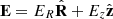 $$ \begin{aligned} \mathbf{E }&= E_{R} \hat{\mathbf{R }} + E_{z} \hat{\mathbf{z }}\end{aligned} $$
