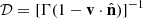 $ \mathcal{D} =[\Gamma ( 1 - \mathbf{v} \cdot \hat{\mathbf{n}})]^{-1} $