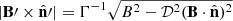 $ | {\mathbf{B}}\prime \times {\hat{\mathbf{n}}}\prime{|}=\Gamma^{-1}\sqrt{B^2-\mathcal{D}^2({\mathbf{B}} \cdot {\hat{\mathbf{n}}})^2} $