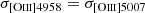$ \sigma_{[\mathrm{O}\textsc{iii}]4958}=\sigma_{[\mathrm{O}\textsc{iii}]5007} $