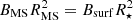 $ B_{\mathrm{MS}}R_{\mathrm{MS}}^{2} = B_{\mathrm{surf}}R_{\star}^{2} $