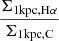 $ \frac{\Sigma_{1\mathrm{kpc,H}\alpha}}{\Sigma _{1\mathrm{kpc,C}}} $