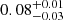 $ 0.08^{+0.01}_{-0.03} $