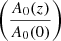 $ \left(\frac{A_0(z)}{A_0(0)}\right) $