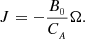 $$ \begin{aligned} J = -\frac{B_{_{0}}}{C_{_{A}}}\Omega . \end{aligned} $$