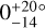 $0_{ - 14}^{ + 20}^\circ $