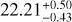 ${22.21_{ - 0.43}^{ + 0.50}}$