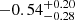 $ -0.54_{-0.28}^{+0.20} $
