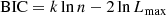 $$ \begin{aligned} \mathrm{BIC} = k\ln n - 2\ln L_{\mathrm{max}} \end{aligned} $$