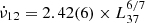 $ \dot{\nu}_{12} = 2.42(6) \times L_{37}^{6/7} $