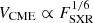 $ V_{\mathrm{CME}}\propto F_{\mathrm{SXR}}^{1/6} $