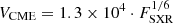 $ V_{\mathrm{CME}} = 1.3 \times 10^{4} \cdot F_{\mathrm{SXR}}^{1/6} $